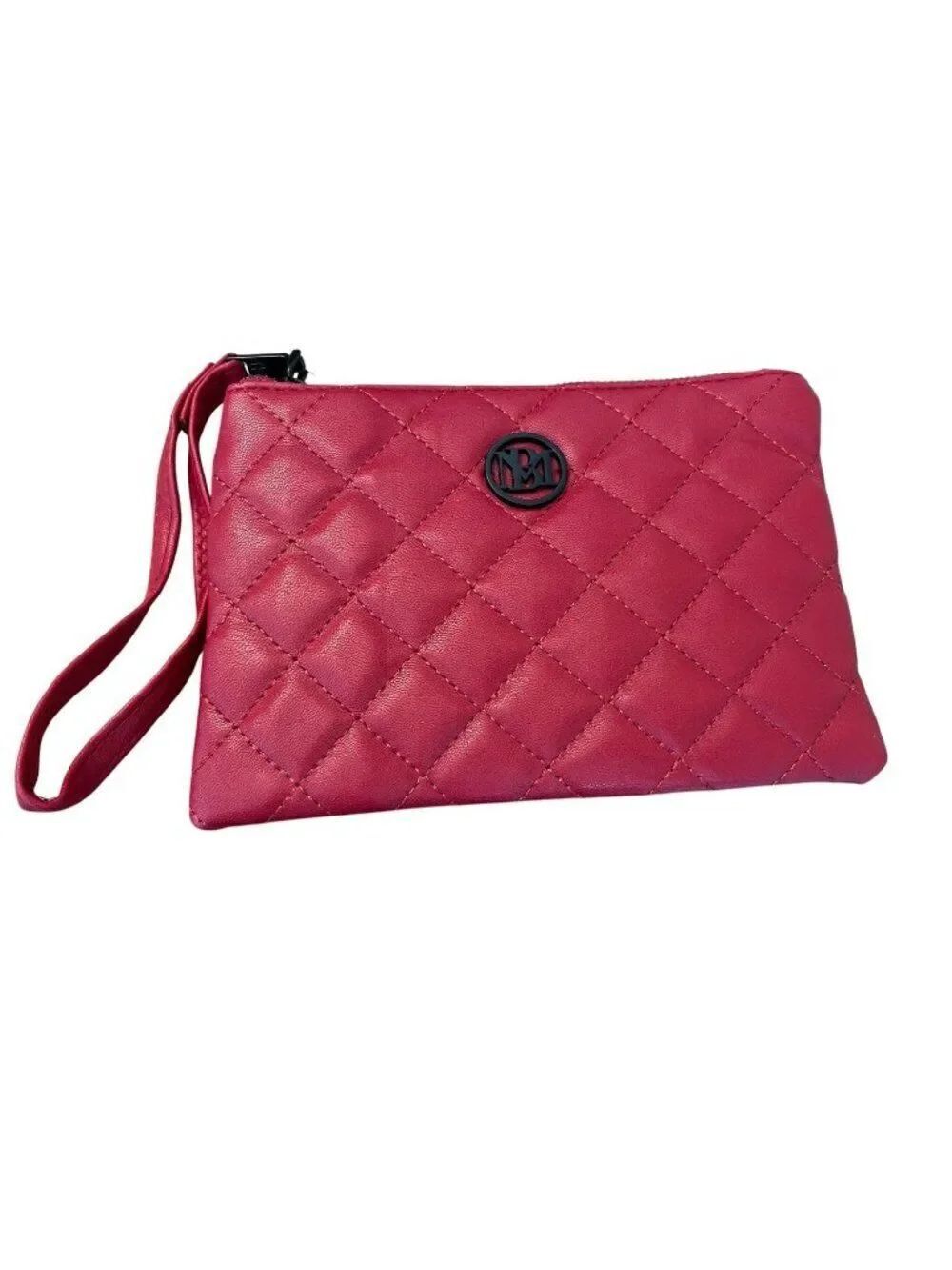 Badgley MischkaโRed Brick Quilted Vegan Leather Wristlet Clutch Card Slots NWT